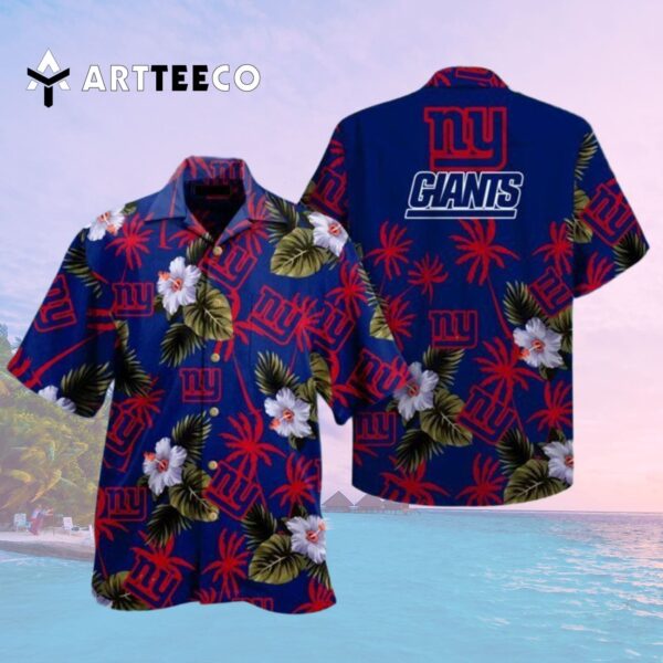 News Yorks Giants Navy Background Hawaiian Shirt 2