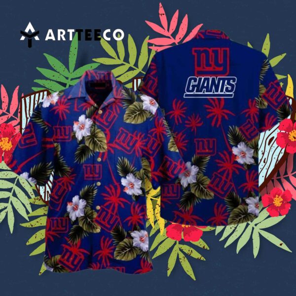 News Yorks Giants Navy Background Hawaiian Shirt 3