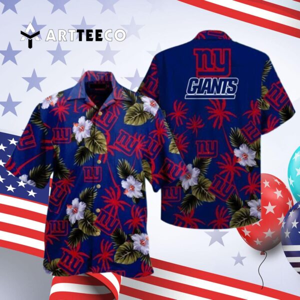 News Yorks Giants Navy Background Hawaiian Shirt 4