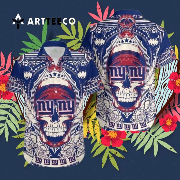 News Yorks Giants Skull Hawaiian Shirt 3