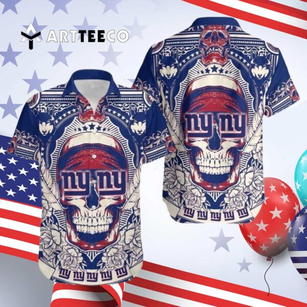 News Yorks Giants Skull Hawaiian Shirt 4