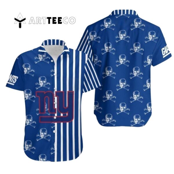 News Yorks Giants Stripes And Skull Hawaiian Shirt 1