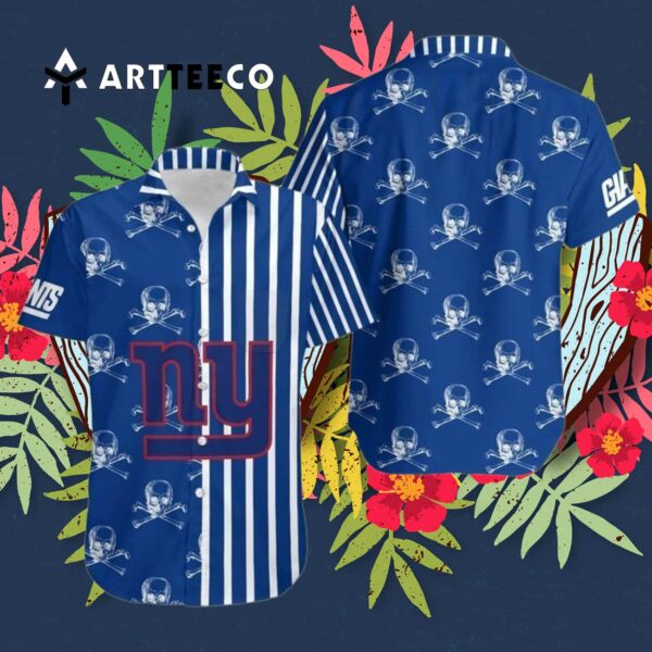 News Yorks Giants Stripes And Skull Hawaiian Shirt 3