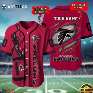 Nfl Atlanta Falcons 3d Custom Baseball Shirt