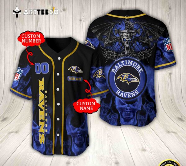 Nfl Baltimore Ravens Baseball Jersey Custom Shirt trungten ZCY1L