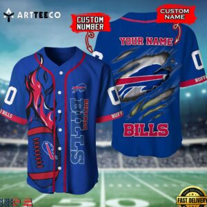 Nfl Buffalo Bills 3d Custom Baseball Shirt
