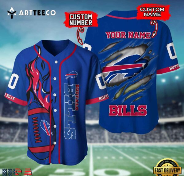 Nfl Buffalo Bills 3d Custom Baseball Shirt