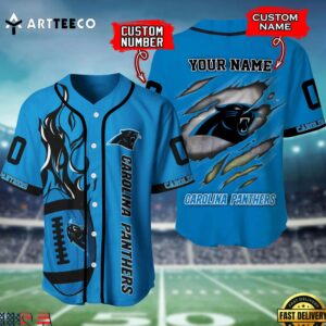 Nfl Carolina Panthers 3d Custom Baseball Shirt