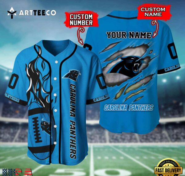 Nfl Carolina Panthers 3d Custom Baseball Shirt