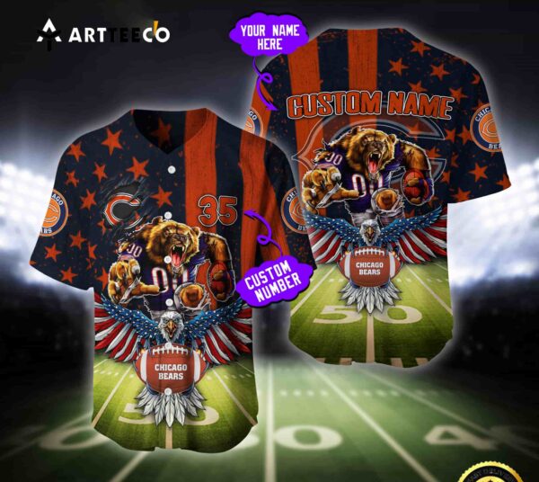 Nfl Chicago Bears Baseball Jersey Custom Shirt