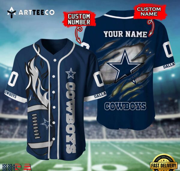 Nfl Dallas Cowboys 3d Custom Baseball Shirt