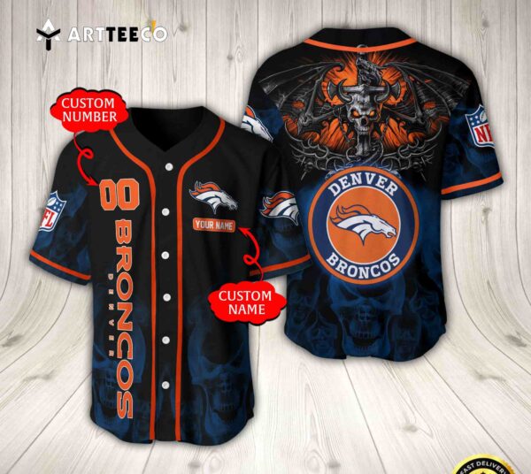 Nfl Denver Broncos Baseball Jersey Custom Shirt trungten EG1Y7