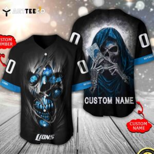 Nfl Detroit Lions 3d Custom Baseball Jersey Shirt