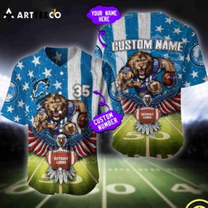 Nfl Detroit Lions Baseball Jersey Custom Shirt