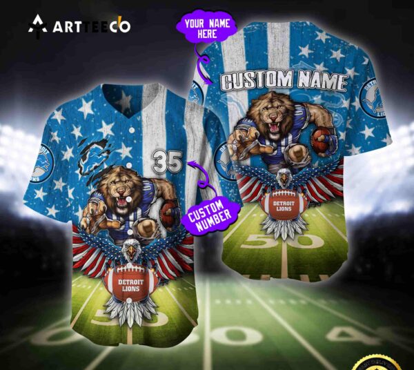 Nfl Detroit Lions Baseball Jersey Custom Shirt