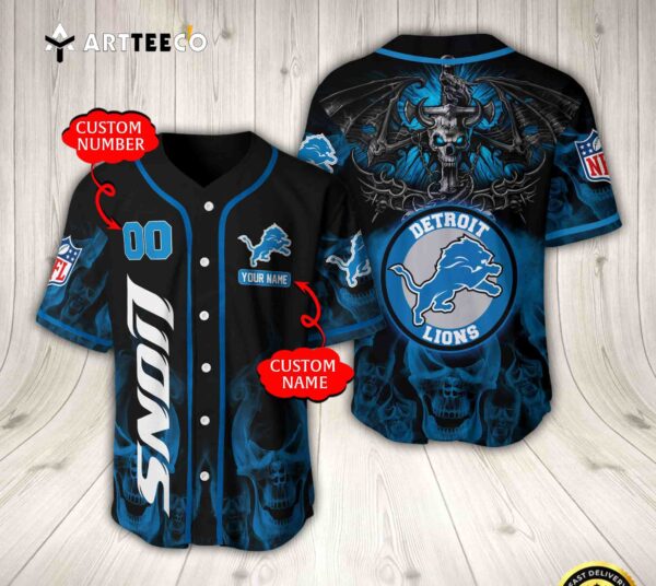 Nfl Detroit Lions Baseball Jersey Custom Shirt trungten 3NN2Y