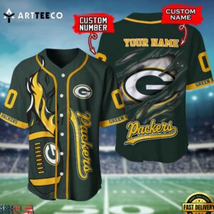 Nfl Green Bay Packers 3d Custom Baseball Shirt