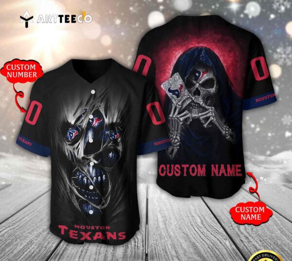 Nfl Houston Texans 3d Custom Baseball Jersey Shirt