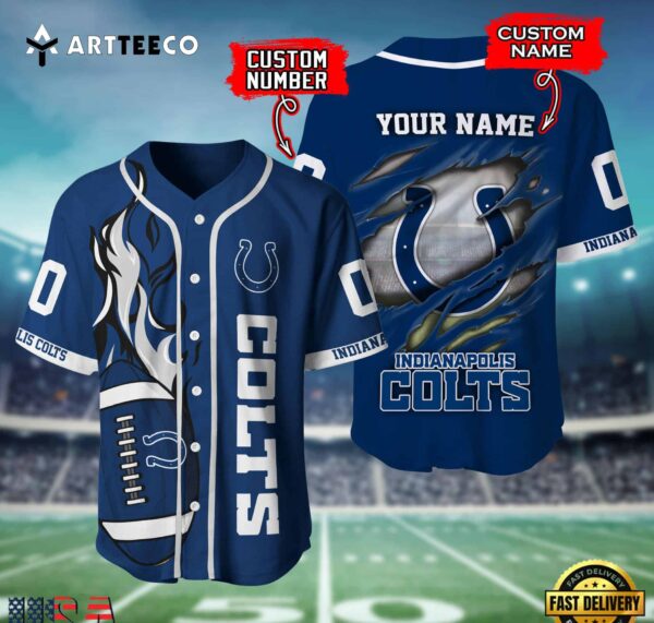 Nfl Indianapolis Colts 3d Custom Baseball Shirt
