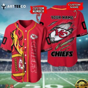 Nfl Kansas City Chiefs 3d Custom Baseball Shirt