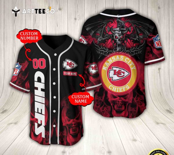 Nfl Kansas City Chiefs Baseball Jersey Custom Shirt trungten 5P4KM