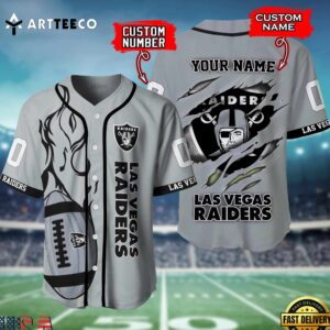 Nfl Las Vegas Raiders 3d Custom Baseball Shirt