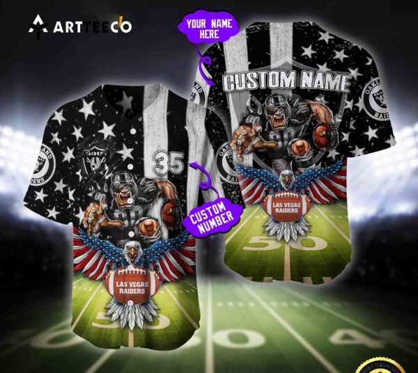 Nfl Las Vegas Raiders Baseball Jersey Custom Shirt