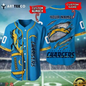 Nfl Los Angeles Chargers 3d Custom Baseball Shirt
