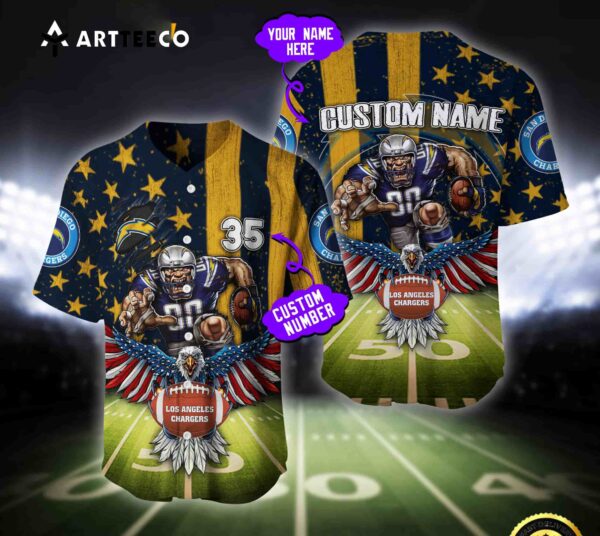 Nfl Los Angeles Chargers Baseball Jersey Custom Shirt