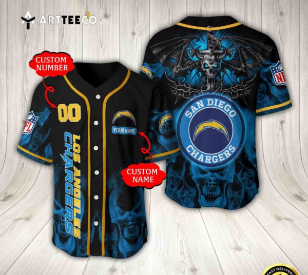 Nfl Los Angeles Chargers Baseball Jersey Custom Shirt trungten IOGD9
