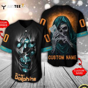 Nfl Miami Dolphins 3d Custom Baseball Jersey Shirt