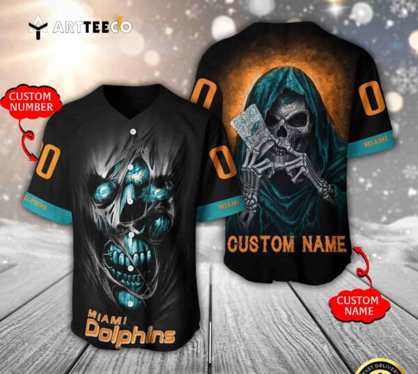 Nfl Miami Dolphins 3d Custom Baseball Jersey Shirt