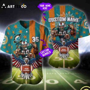 Nfl Miami Dolphins Baseball Jersey Custom Shirt