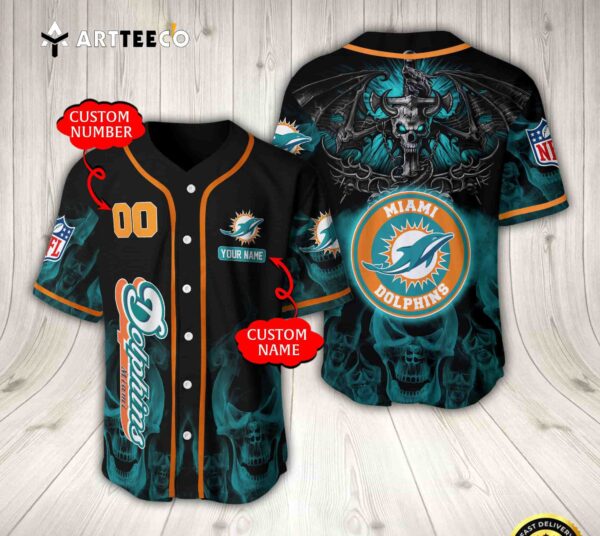 Nfl Miami Dolphins Baseball Jersey Custom Shirt trungten MBFUY