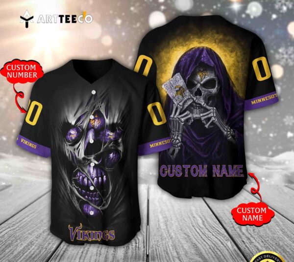 Nfl Minnesota Vikings 3d Custom Baseball Jersey Shirt