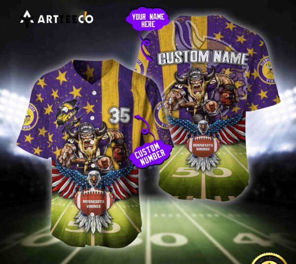 Nfl Minnesota Vikings Baseball Jersey Custom Shirt