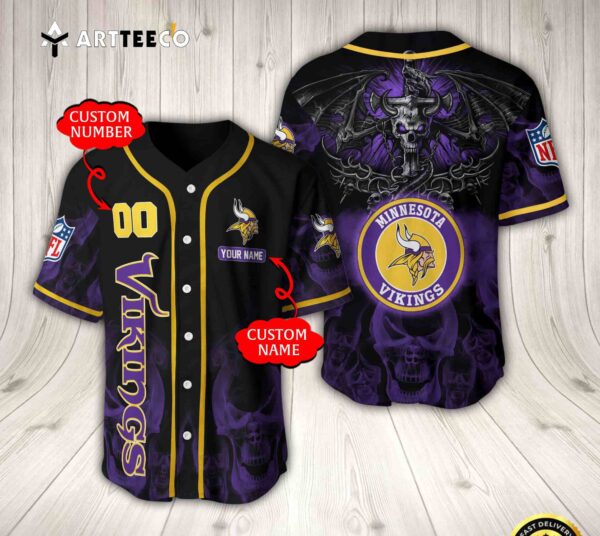 Nfl Minnesota Vikings Baseball Jersey Custom Shirt trungten 61NJ2