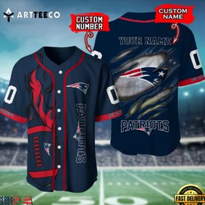 Nfl New England Patriots 3d Custom Baseball Shirt