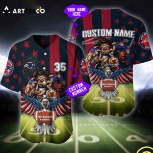Nfl New England Patriots Baseball Jersey Custom Shirt
