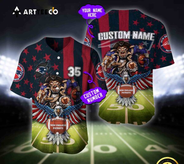 Nfl New England Patriots Baseball Jersey Custom Shirt