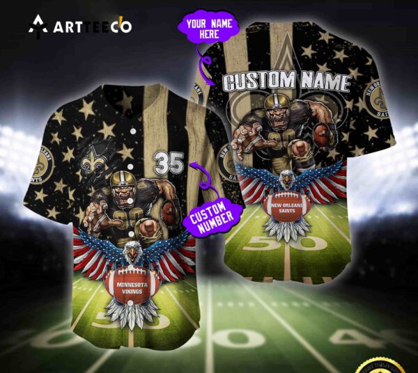 Nfl New Orleans Saints Baseball Jersey Custom Shirt