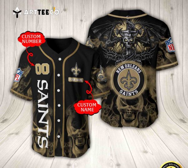 Nfl New Orleans Saints Baseball Jersey Custom Shirt trungten HVSBQ