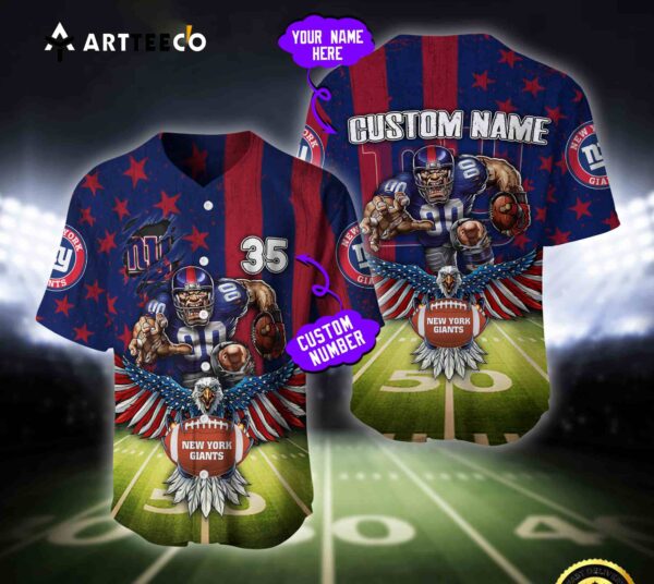 Nfl New York Giants Baseball Jersey Custom Shirt