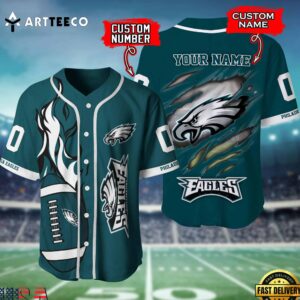 Nfl Philadelphia Eagles 3d Custom Baseball Shirt