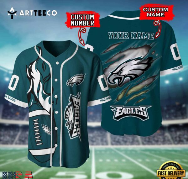 Nfl Philadelphia Eagles 3d Custom Baseball Shirt