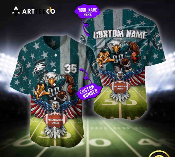 Nfl Philadelphia Eagles Baseball Jersey Custom Shirt