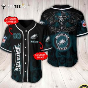 Nfl Philadelphia Eagles Baseball Jersey Custom Shirt trungten QDAA5