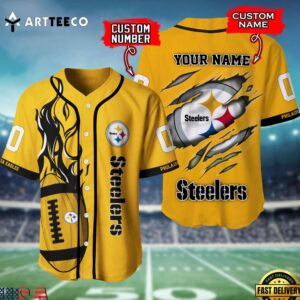 Nfl Pittsburgh Steelers 3d Custom Baseball Shirt