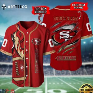 Nfl San Francisco 49ers 3d Custom Baseball Shirt
