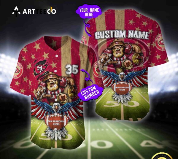 Nfl San Francisco 49ers Baseball Jersey Custom Shirt